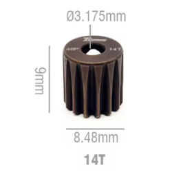 Rocket RC 48DP Steel Pinion Gear 14T 3.175mm Hole
