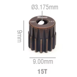 Rocket RC 48DP Steel Pinion Gear 15T 3.175mm Hole
