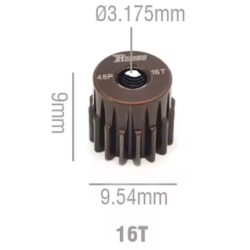 Rocket RC 48DP Steel Pinion Gear 16T 3.175mm Hole