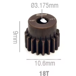 Rocket RC 48DP Steel Pinion Gear 18T 3.175mm Hole