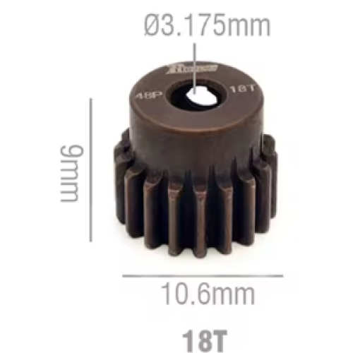 Rocket RC 48DP Steel Pinion Gear 18T 3.175mm Hole
