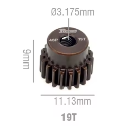 Rocket RC 48DP Steel Pinion Gear 19T 3.175mm Hole