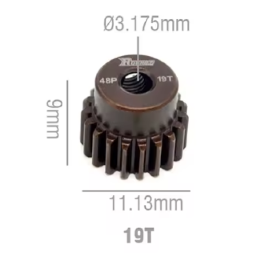 Rocket RC 48DP Steel Pinion Gear 19T 3.175mm Hole