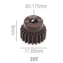 Rocket RC 48DP Steel Pinion Gear 20T 3.175mm Hole