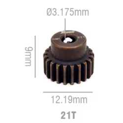 Rocket RC 48DP Steel Pinion Gear 21T 3.175mm Hole