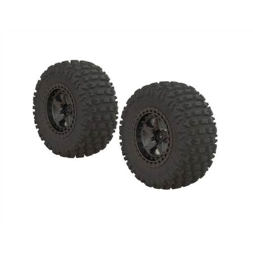 Arrma Dboots 'Fortress Sc' Tire Set Glued Gun Metal (2) ARA550087