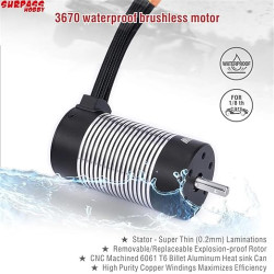 Rocket RC Motor 3670 1900KV 5mm Shaft SP-036700-21