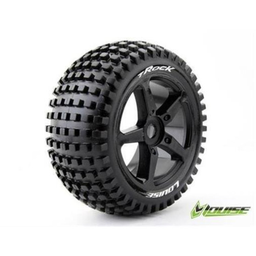 Louise T-Rock 1/8 Truggy Sports Tires / 0 Offset Black Spoke Rim / Mounted Hex 17mm L-T3251B