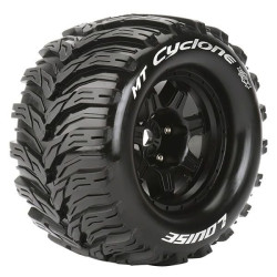 Louise MFT 1/8 MT-Cyclone Monster Truck Sports Tires / 1/2 Offset Black Rim Hex 17mm / Mounted L-T3323BH